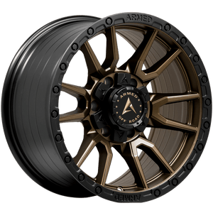 Armed Wheels Spear Satin Black + Satin Bronze Center 17x9 +12 6x135mm 108.1mm