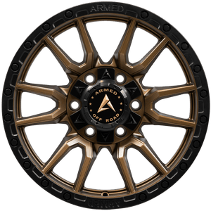 Armed Wheels Spear Satin Black + Satin Bronze Center 17x9 0 6x135mm 108.1mm