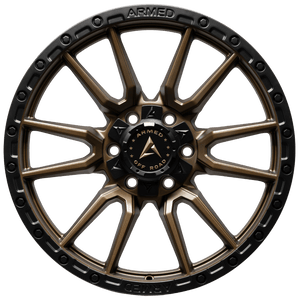 Armed Wheels Spear Satin Black + Satin Bronze Center 20x9 0 6x135mm 108.1mm