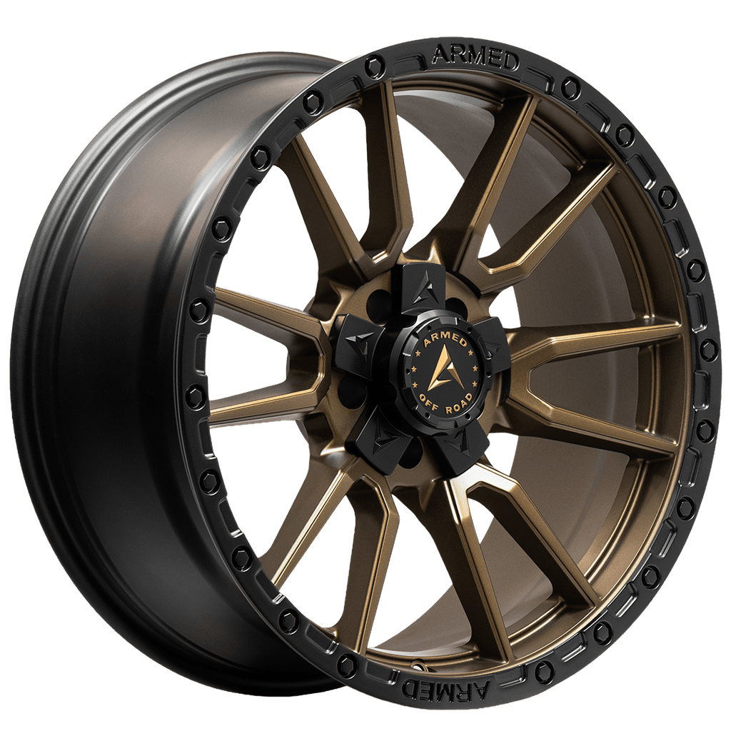 Armed Wheels Spear Satin Black + Satin Bronze Center 20x9 +12 5x127mm 78.1mm