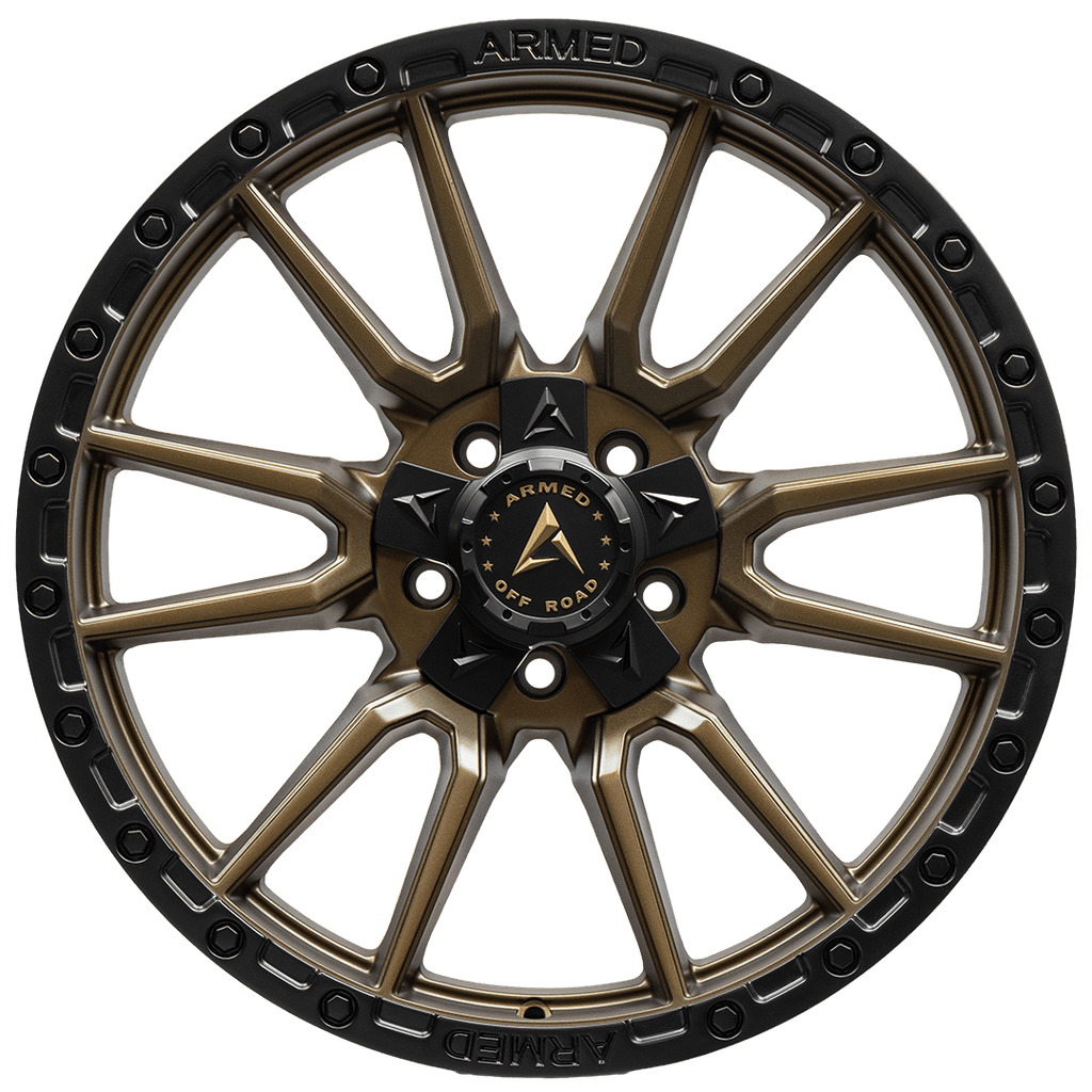 Armed Wheels Spear Satin Black + Satin Bronze Center 20x9 +12 5x127mm 78.1mm