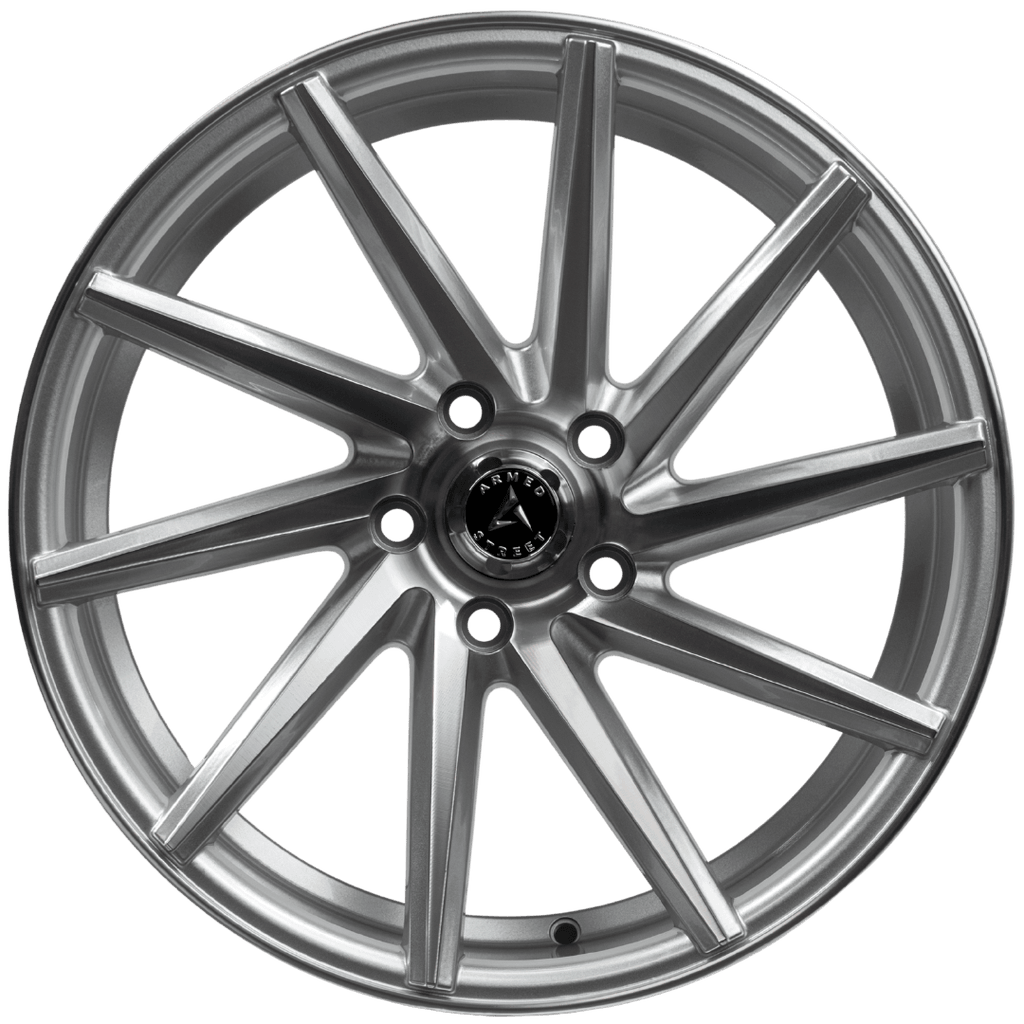 Armed Wheels .38 CAL Gloss Silver Machined Face 18x8 +35 5x113mm 74.1mm