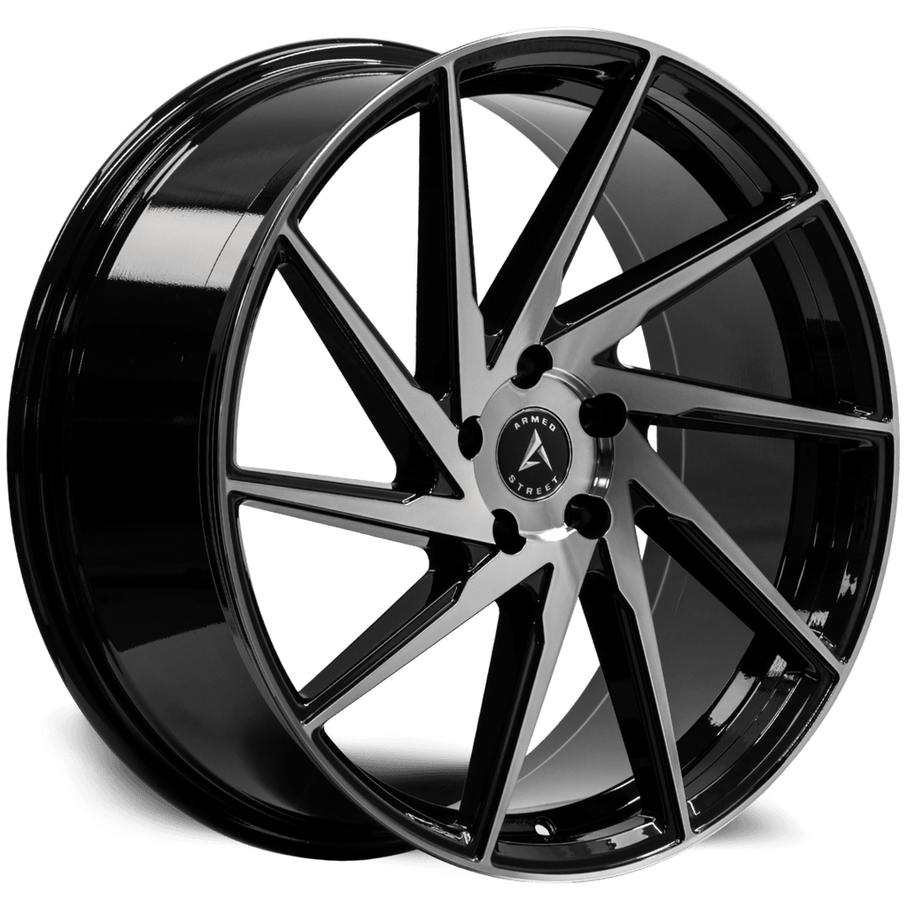 Armed Wheels 9MM Gloss Black Machined Face 20x8.5 +32 5x120mm 74.1mm