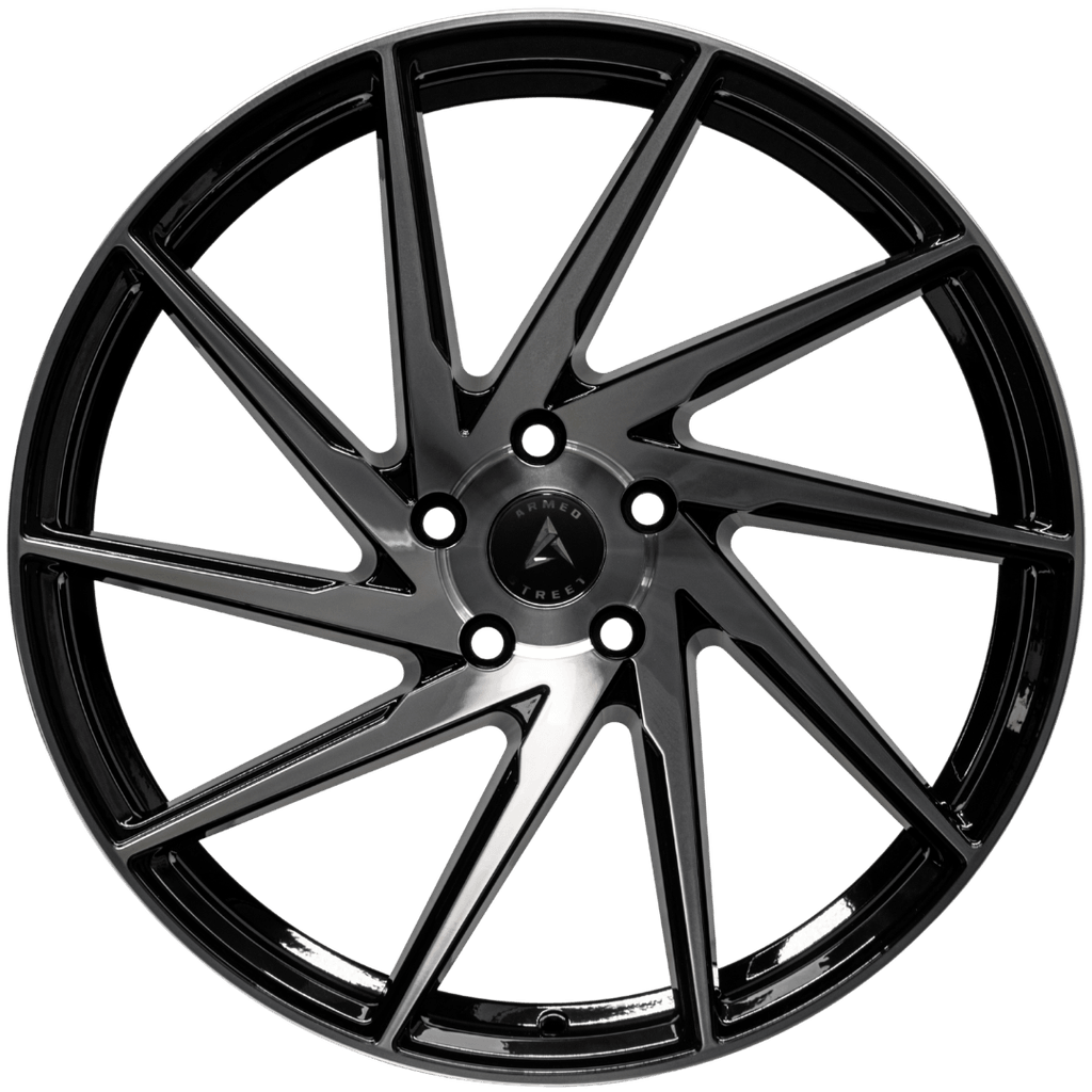 Armed Wheels 9MM Gloss Black Machined Face 20x8.5 +32 5x120mm 74.1mm
