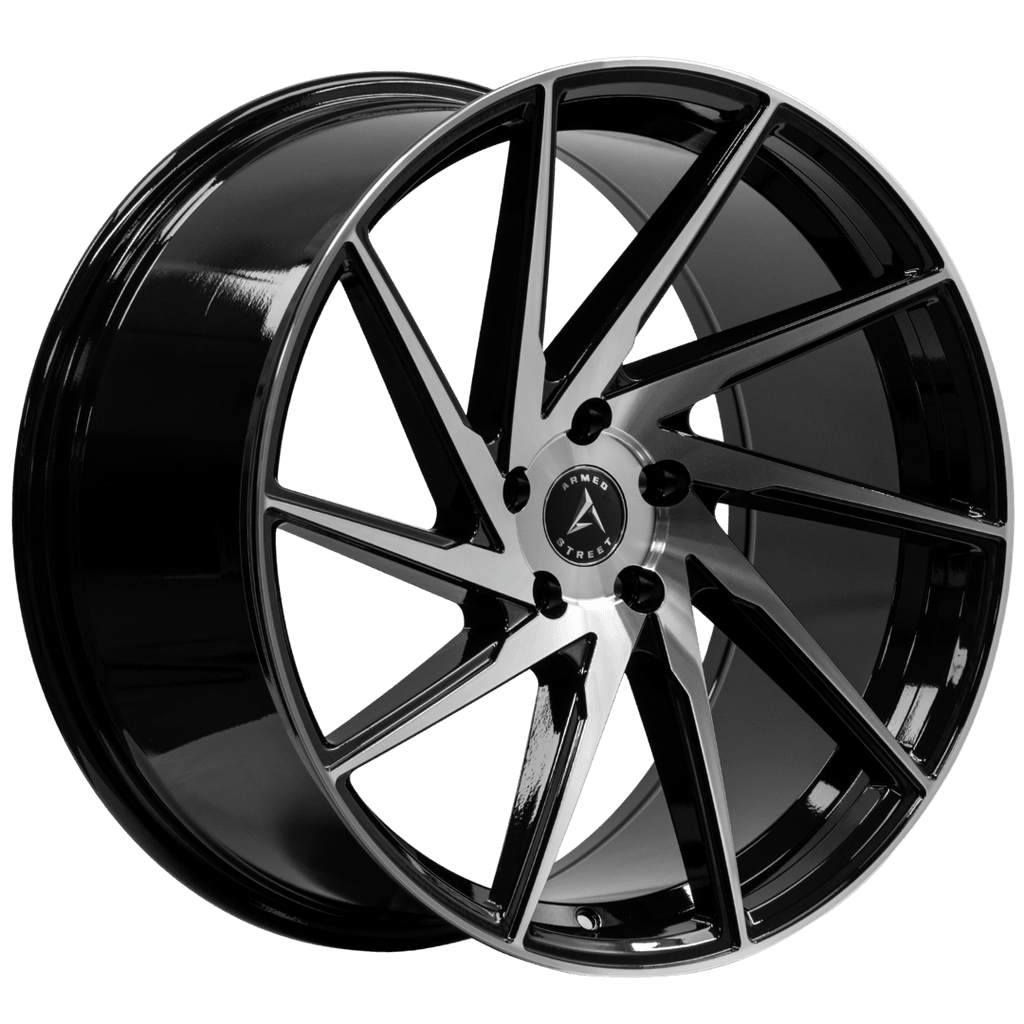 Armed Wheels 9MM Gloss Black Machined Face 20x10 +42 5x120mm 74.1mm