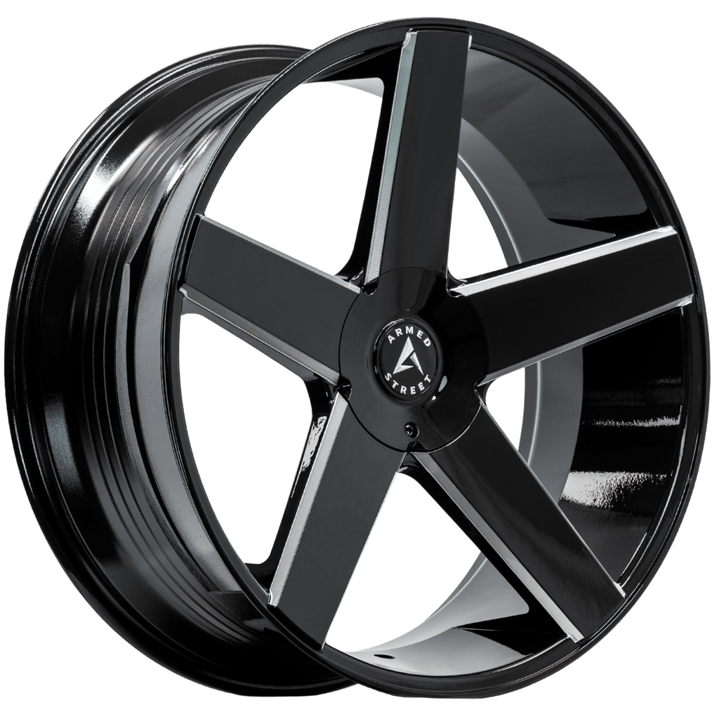 Armed Wheels Hustler Gloss Black Milled 24x10 +25 Custom 87.1mm