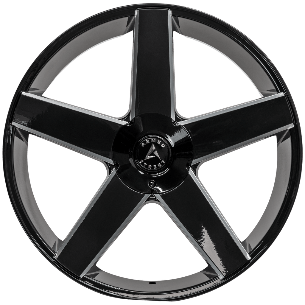 Armed Wheels Hustler Gloss Black Milled 24x10 +25 6x135mm 87.1mm