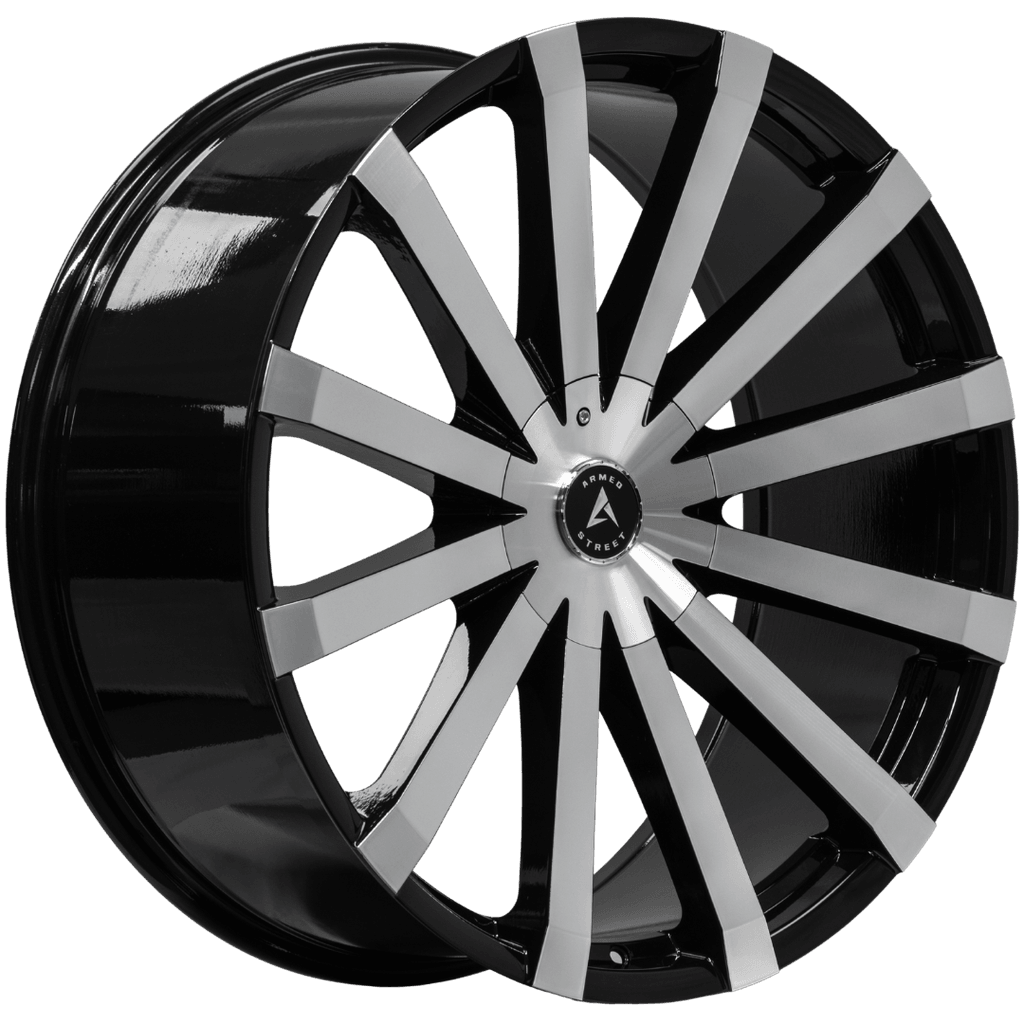 Armed Wheels Outlaw Gloss Black Machined Face 24x10 +25 Custom 87.1mm