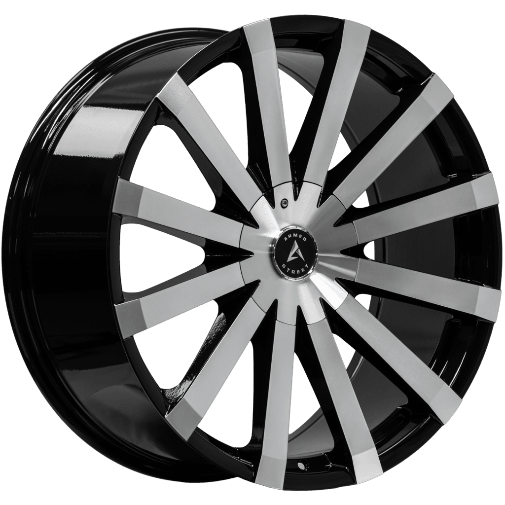 Armed Wheels Outlaw Gloss Black Machined Face 22x9.5 +25 6x135mm 87.1mm