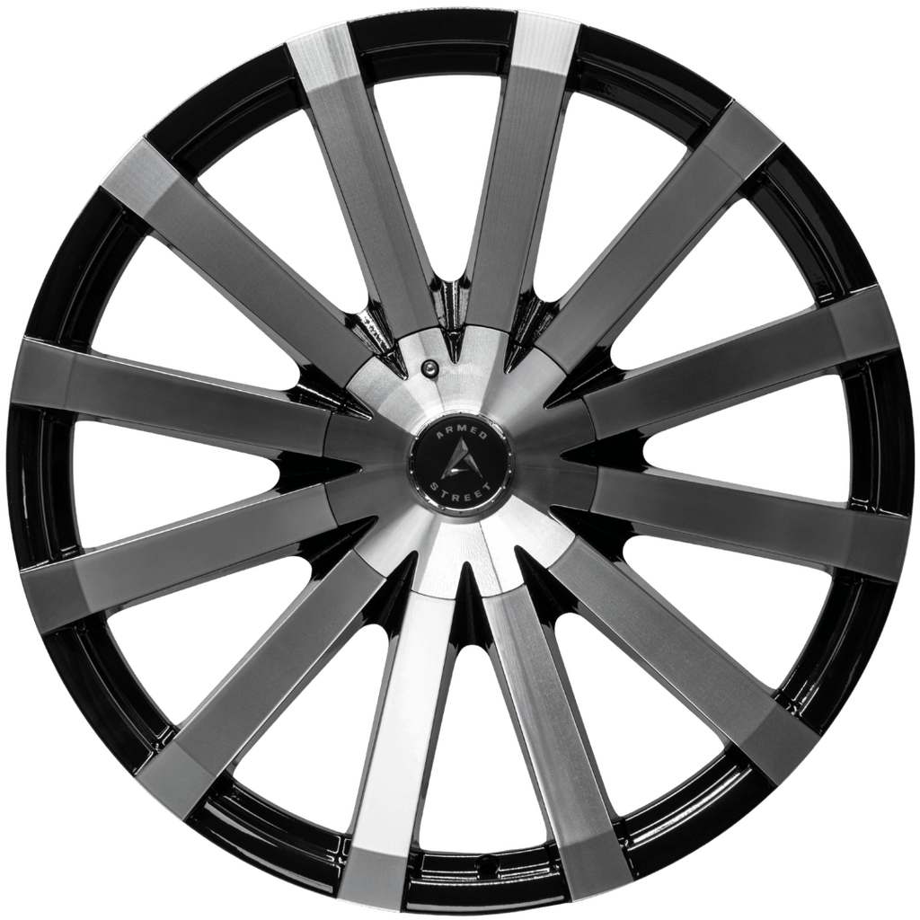 Armed Wheels Outlaw Gloss Black Machined Face 22x9.5 +25 Custom 87.1mm