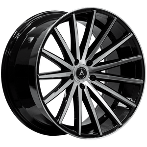 Armed Wheels Rival Gloss Black Machined Face 22x11.5 +30 5x120mm 74.1mm