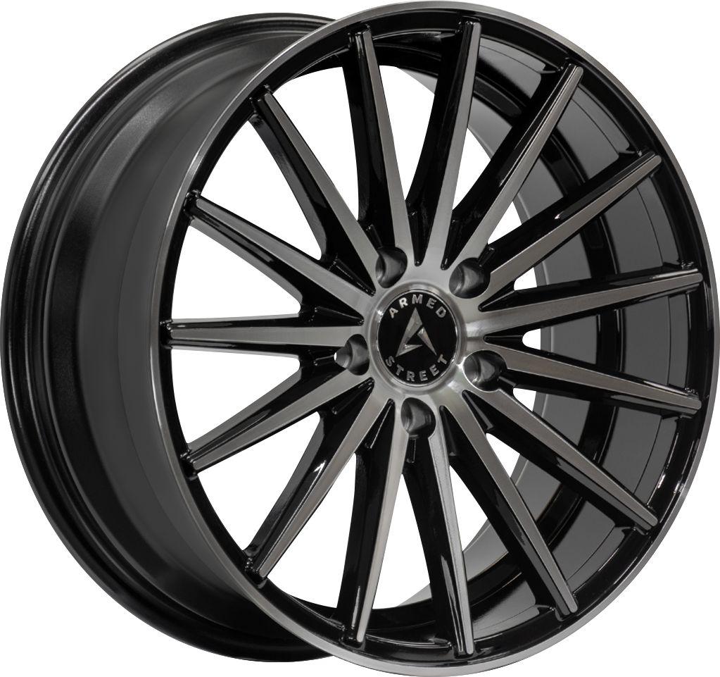 Armed Wheels Rival Gloss Black Machined Face 22x9.5 +30 5x127mm 78.1mm