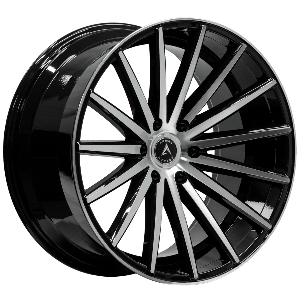 Armed Wheels Rival Gloss Black Machined Face 22x11.5 +30 6x135mm 87.1mm