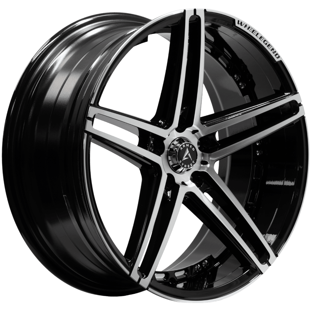 Armed Wheels Stealth Gloss Black Machined Face 19x8.5 +35 5x113mm 74.1mm