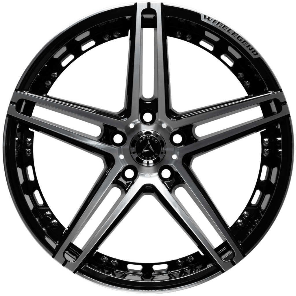 Armed Wheels Stealth Gloss Black Machined Face 19x8.5 +35 5x113mm 74.1mm
