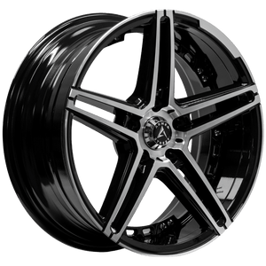 Armed Wheels Stealth Gloss Black Machined Face 17x7.5 +30 5x113mm 74.1mm