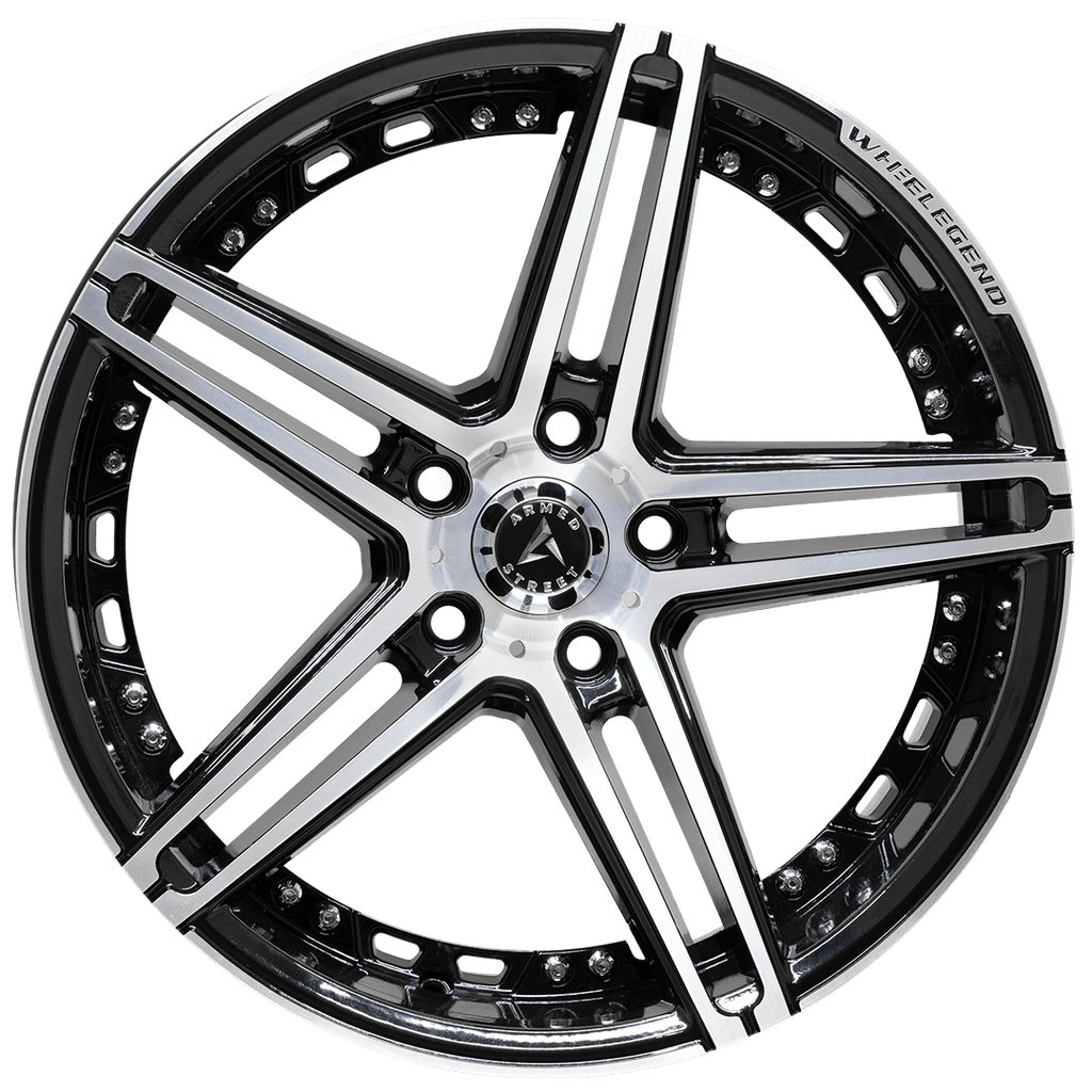 Armed Wheels Stealth Gloss Black Machined Face 18x8.5 +35 5x113mm 74.1mm