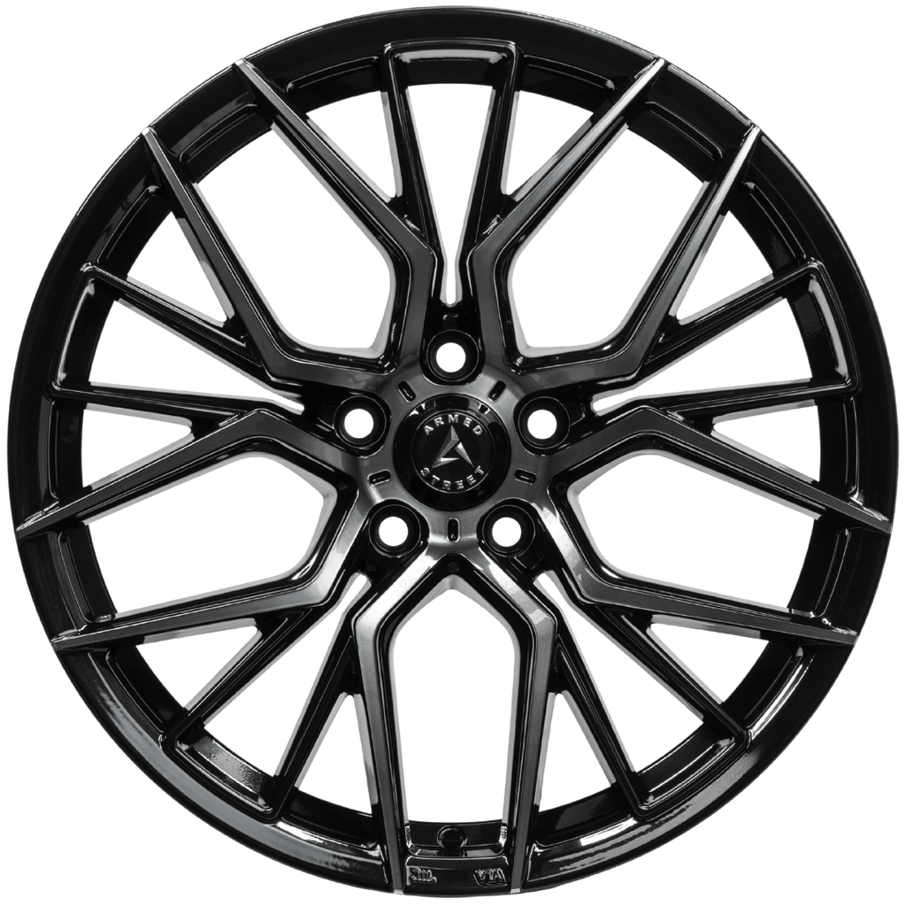 Armed Wheels Tactical Gloss Black Machined + Black Clear Coat 18x8 +30 5x120mm 74.1mm