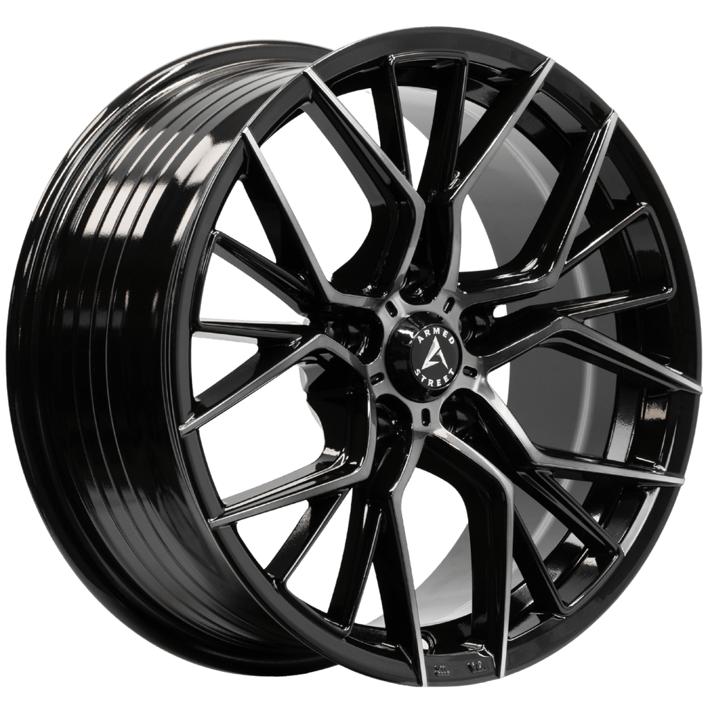 Armed Wheels Tactical Gloss Black Machined + Black Clear Coat 17x7.5 +30 5x113mm 74.1mm