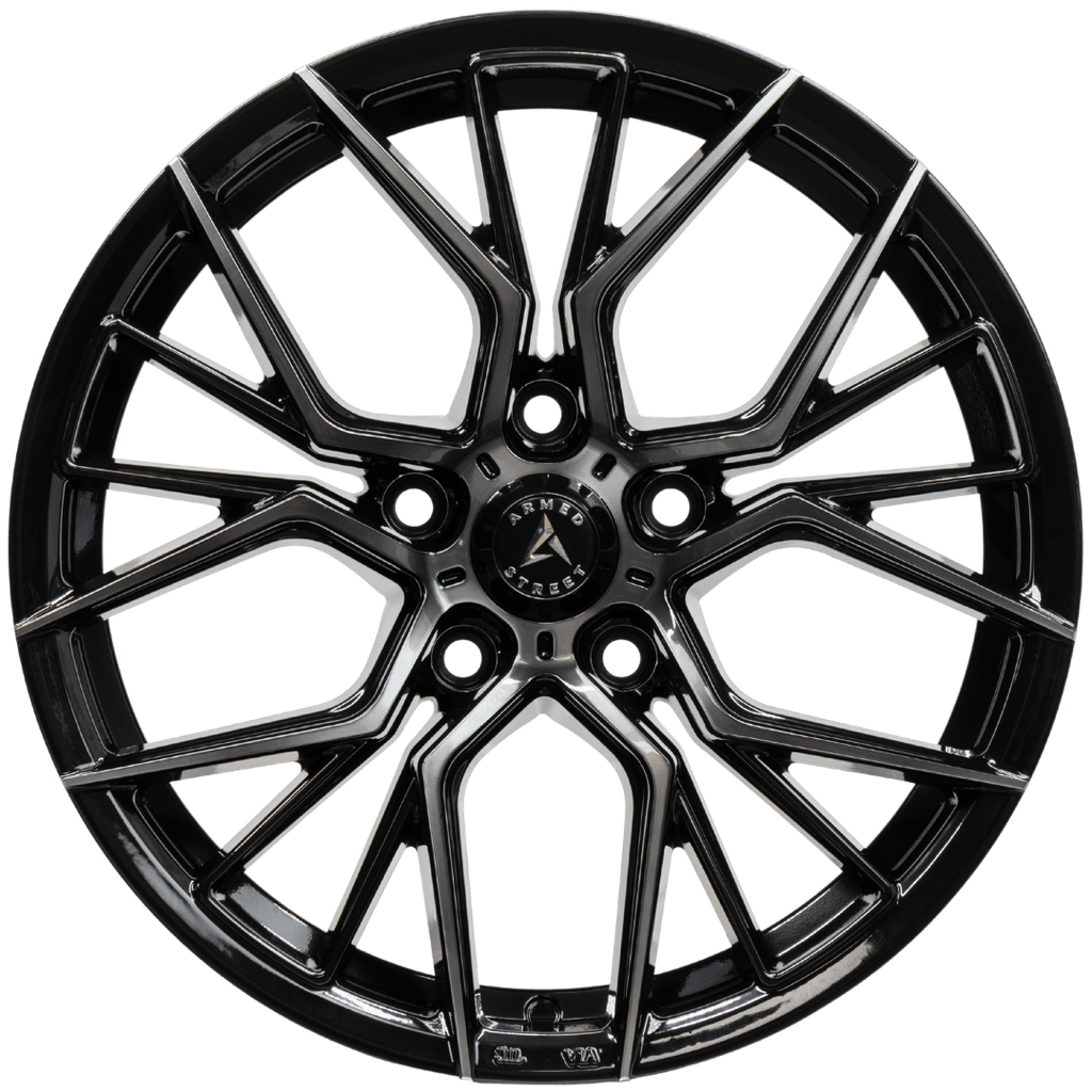 Armed Wheels Tactical Gloss Black Machined + Black Clear Coat 17x7.5 +30 5x113mm 74.1mm