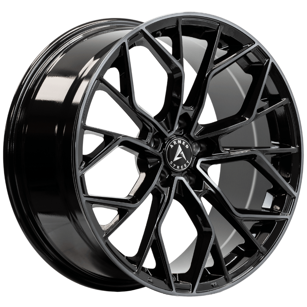 Armed Wheels Tactical Gloss Black Machined + Black Clear Coat 19x8.5 +30 5x113mm 74.1mm