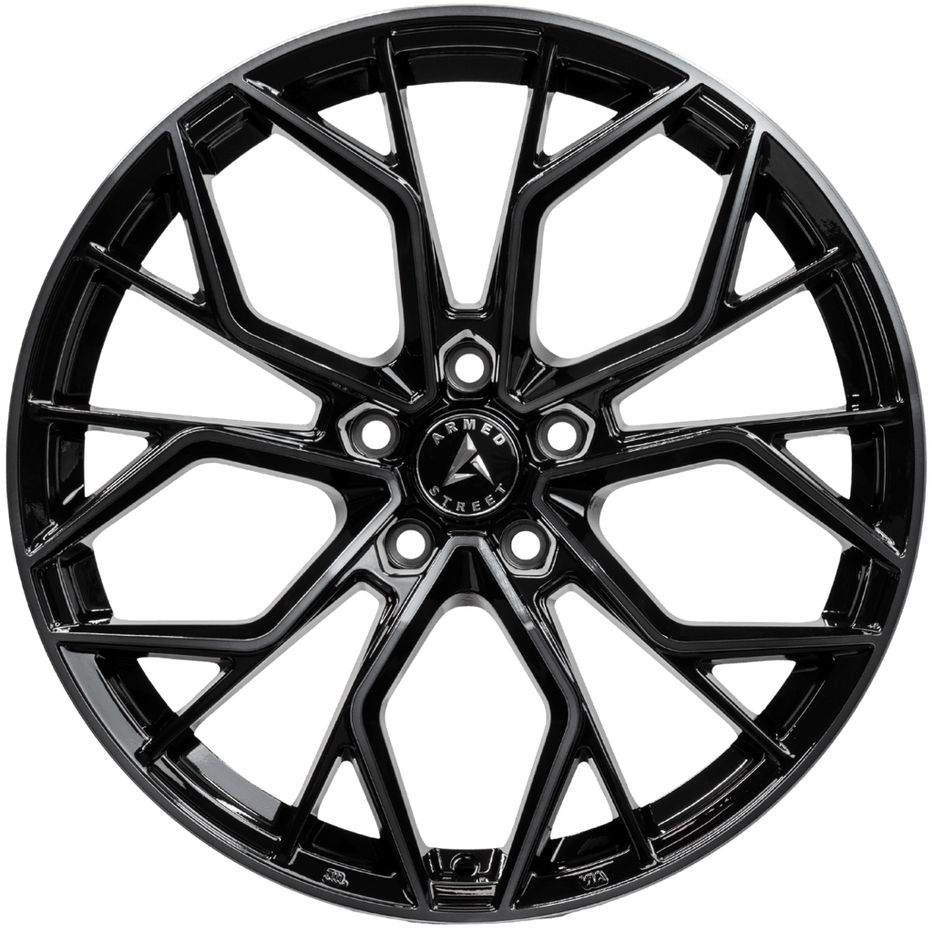 Armed Wheels Tactical Gloss Black Machined + Black Clear Coat 19x8.5 +30 5x113mm 74.1mm
