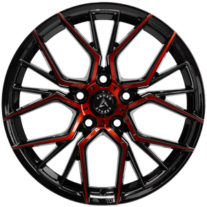 Armed Wheels Tactical Gloss Black Machine Face + Red Clear Coat 17x7.5 +30 5x108mm 74.1mm