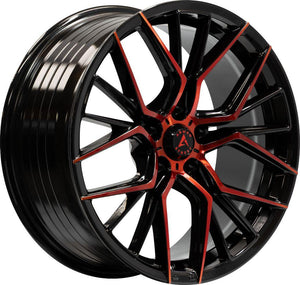 Armed Wheels Tactical Gloss Black Machine Face + Red Clear Coat 19x9.5 +35 5x113mm 74.1mm
