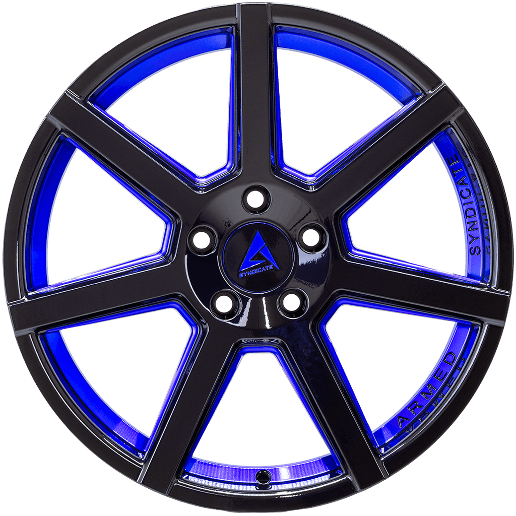Armed Wheels Assassin Gloss Black + Blue 18x8 +35 5x120mm 74.1mm