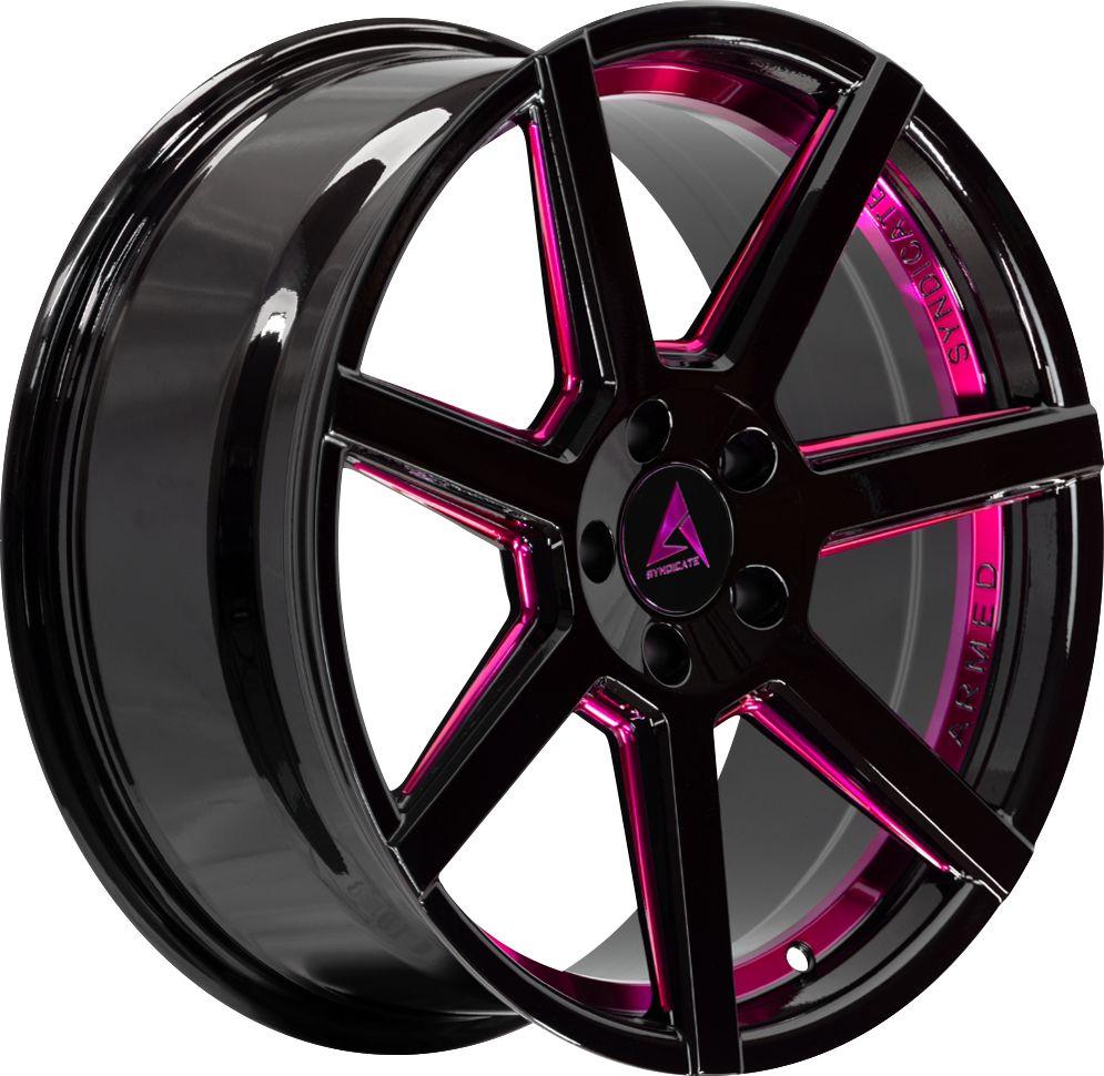 Armed Wheels Assassin Gloss Black + Pink 18x8 +35 5x109mm 74.1mm