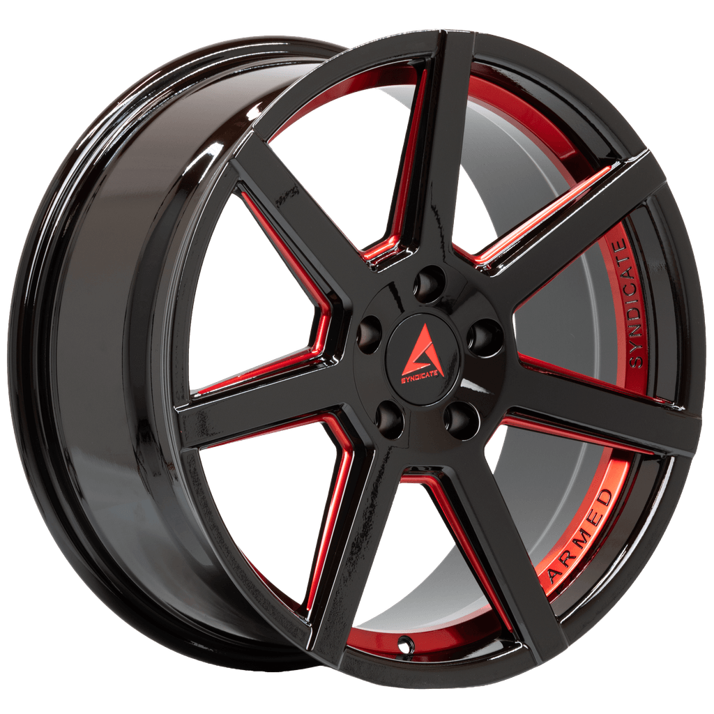 Armed Wheels Assassin Gloss Black + Red 18x8 +35 5x113mm 74.1mm