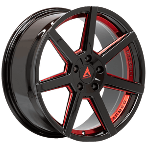 Armed Wheels Assassin Gloss Black + Red 18x8 +35 5x113mm 74.1mm