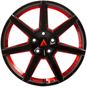 Armed Wheels Assassin Gloss Black + Red 18x8 +35 5x120mm 74.1mm