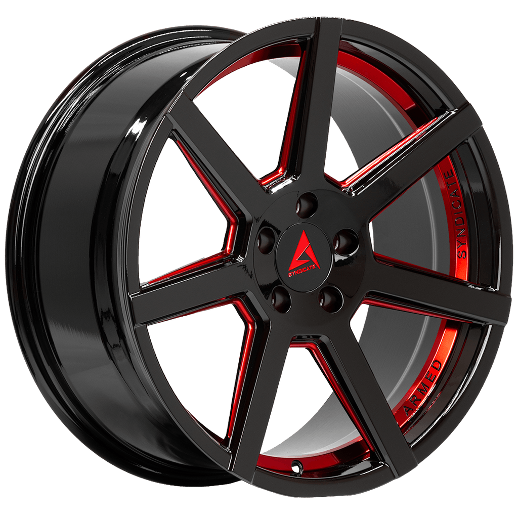 Armed Wheels Assassin Gloss Black + Red 19x8.5 +30 5x127mm 74.1mm