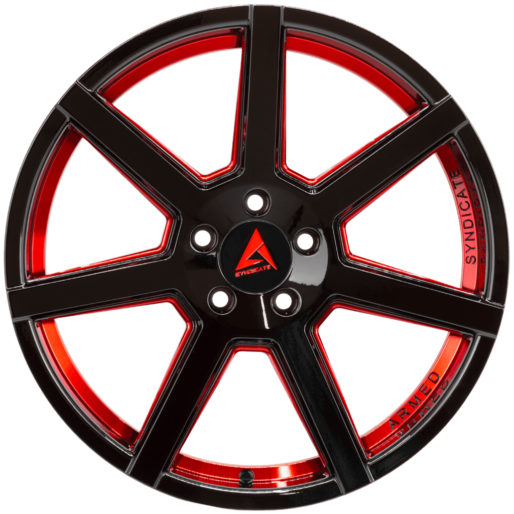 Armed Wheels Assassin Gloss Black + Red 19x8.5 +32 5x120mm 74.1mm
