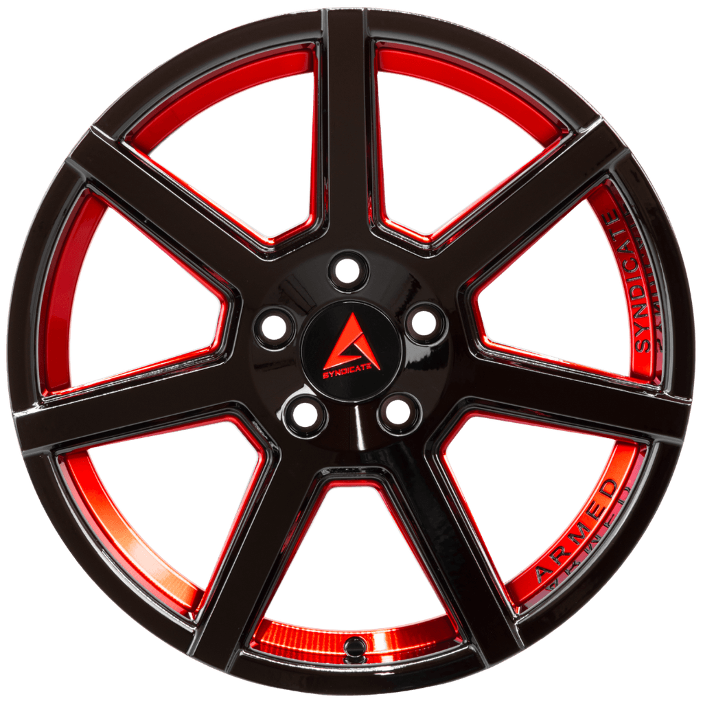 Armed Wheels Assassin Gloss Black + Red 17x8 +35 5x109mm 74.1mm
