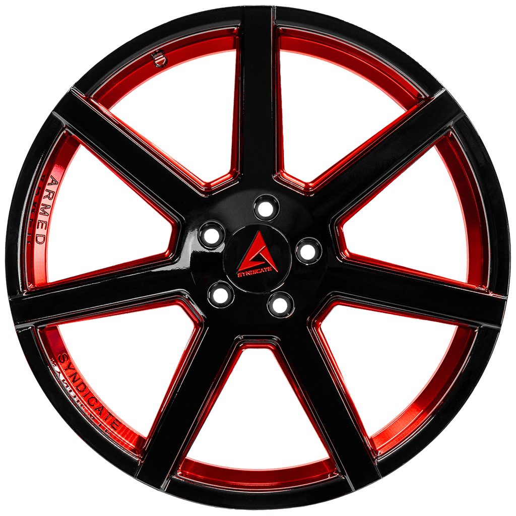 Armed Wheels Assassin Gloss Black + Red 20x9 +32 5x120mm 74.1mm