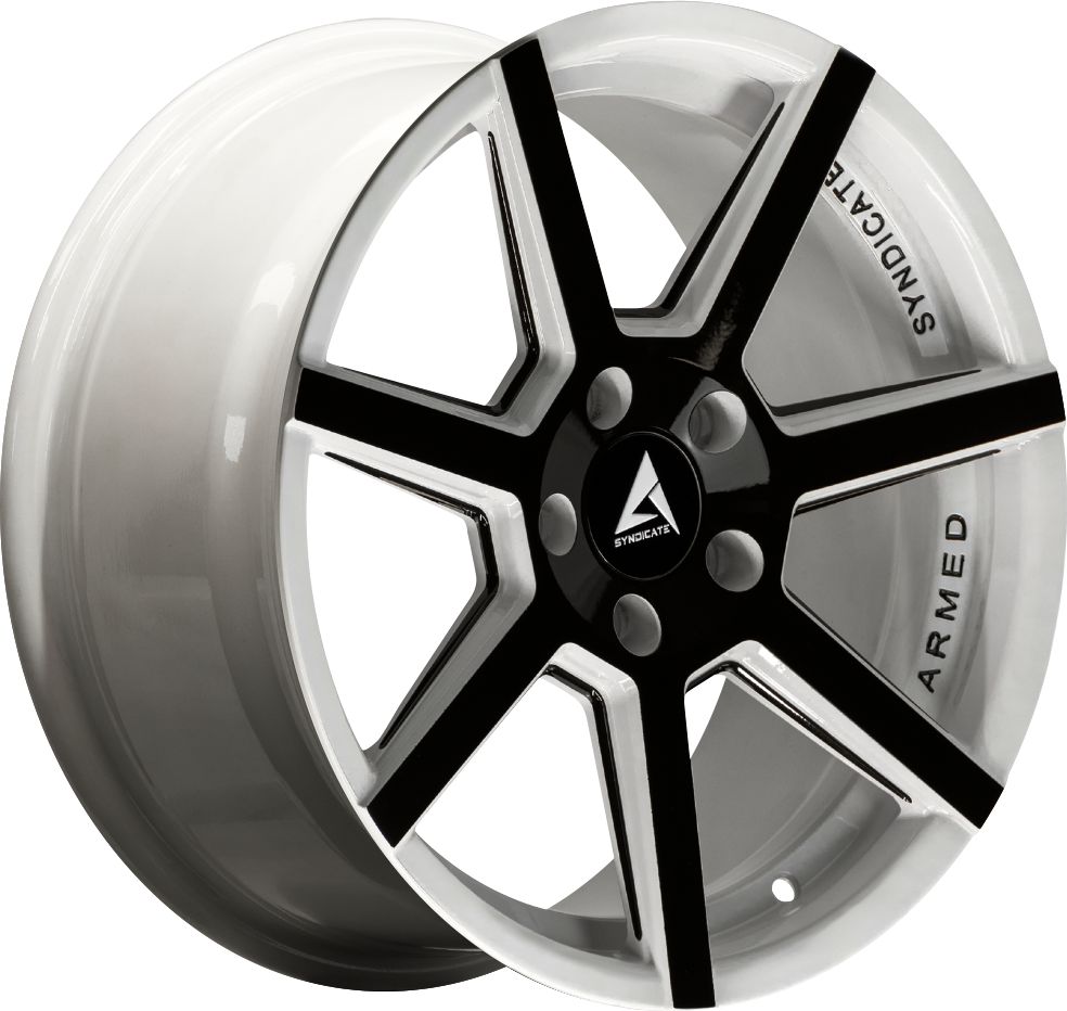 Armed Wheels Assassin White Machined + Milled + Black 17x8 +35 5x113mm 74.1mm