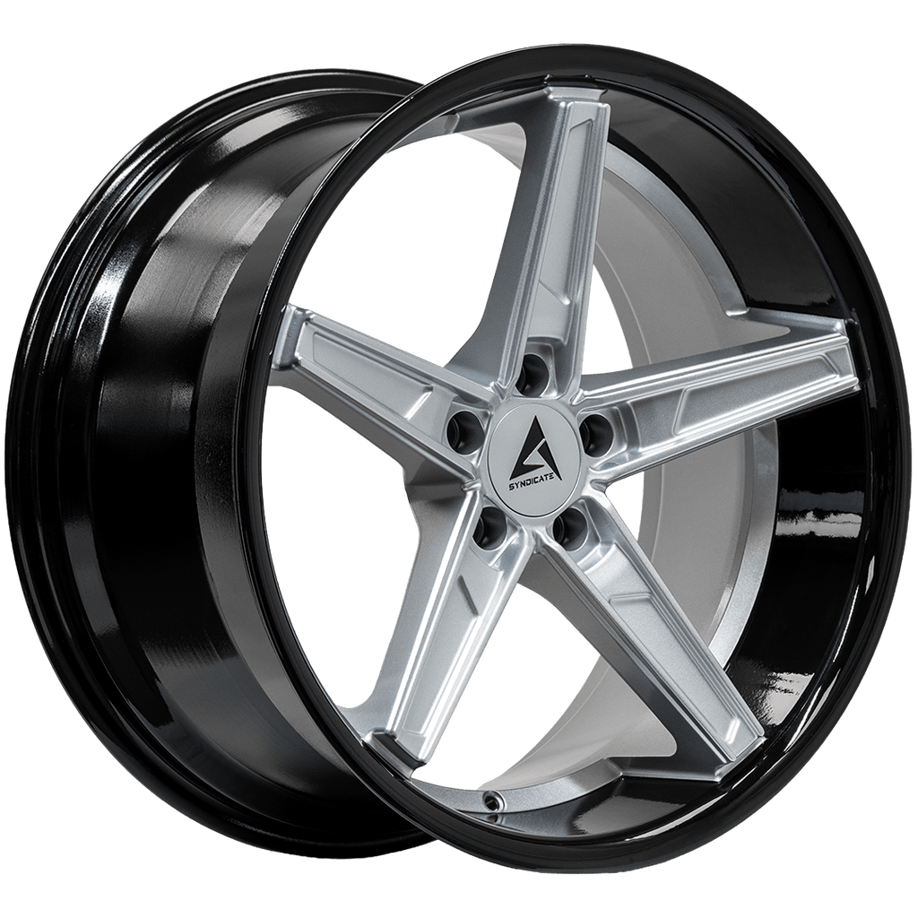 Armed Wheels Don Gloss Silver Face + Gloss Black Lip 20x10.5 +38 5x113mm 74.1mm