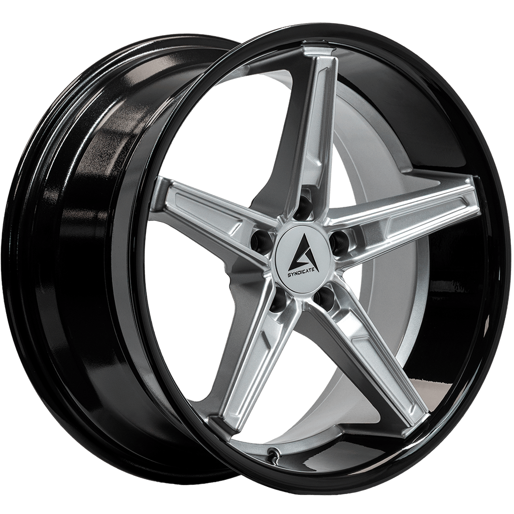 Armed Wheels Don Gloss Silver Face + Gloss Black Lip 19x9.5 +38 5x113mm 74.1mm