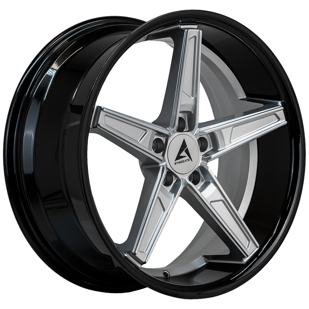 Armed Wheels Don Gloss Silver Face + Gloss Black Lip 20x9 +35 5x113mm 74.1mm