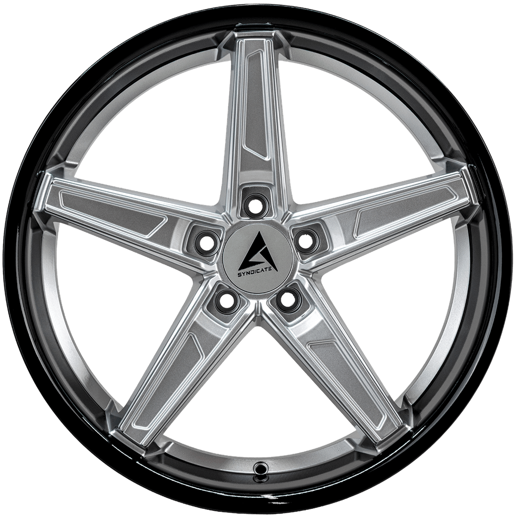Armed Wheels Don Gloss Silver Face + Gloss Black Lip 20x9 +35 5x113mm 74.1mm - Wheelwiz