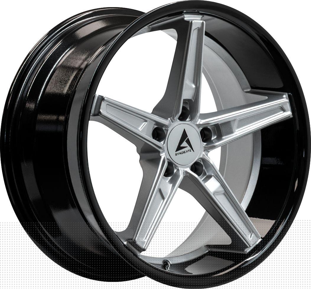Armed Wheels Don Gloss Silver Face + Gloss Black Lip 19x8.5 +35 5x113mm 74.1mm