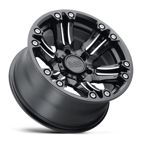 Black Rhino ASAGAI Matte Black & Machined W/ Stainless Bolts 17x8.5 -18 5x114.3mm 71.5mm - Wheelwiz