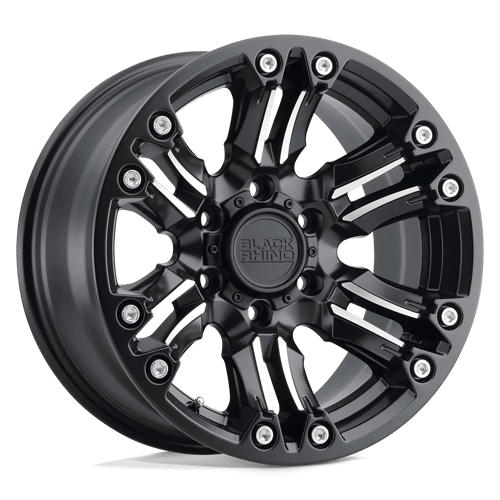 Black Rhino ASAGAI Matte Black &amp; Machined W/ Stainless Bolts 17x8.5 0 5x127mm 71.5mm - WheelWiz