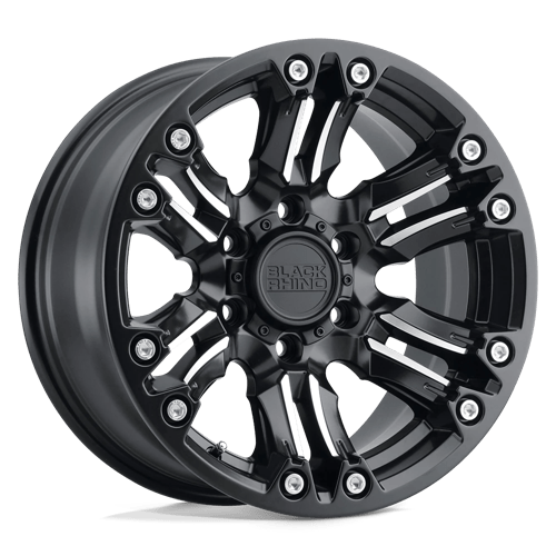 Black Rhino ASAGAI Matte Black &amp; Machined W/ Stainless Bolts 17x8.5 -18 5x114.3mm 71.5mm - Wheelwiz