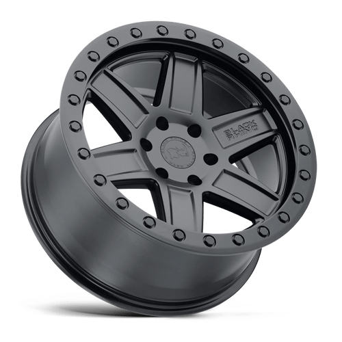 Black Rhino ATTICA Matte Black W/ Black Ring 20x9.5 -18 5x127mm 71.5mm - WheelWiz