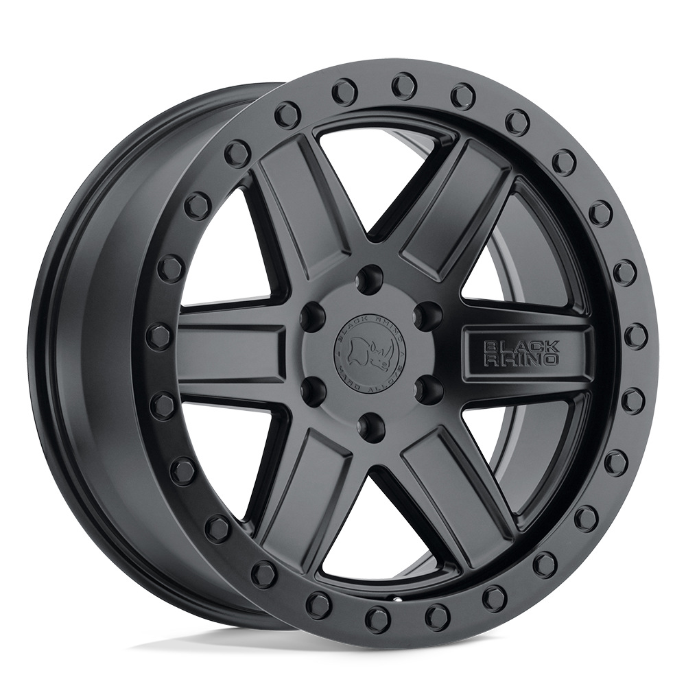 Black Rhino ATTICA Matte Black W/ Black Ring 17x9 +12 6x139.7mm 112.1mm - WheelWiz
