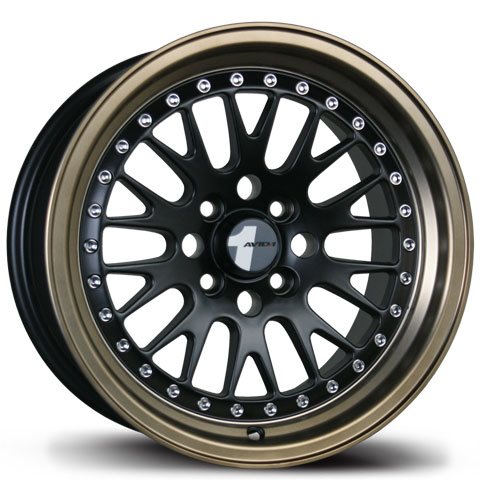 AVID.1 AV-12 Black W/ Bronze Lip 16x8 +15 4x100|4x114.3mm 73.1mm