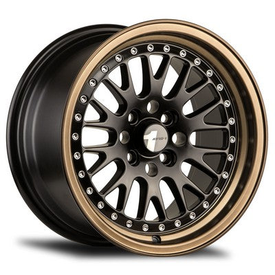 AVID.1 AV-12 Black W/ Bronze Lip 15x8 +25 4x100mm 73.1mm - Wheelwiz